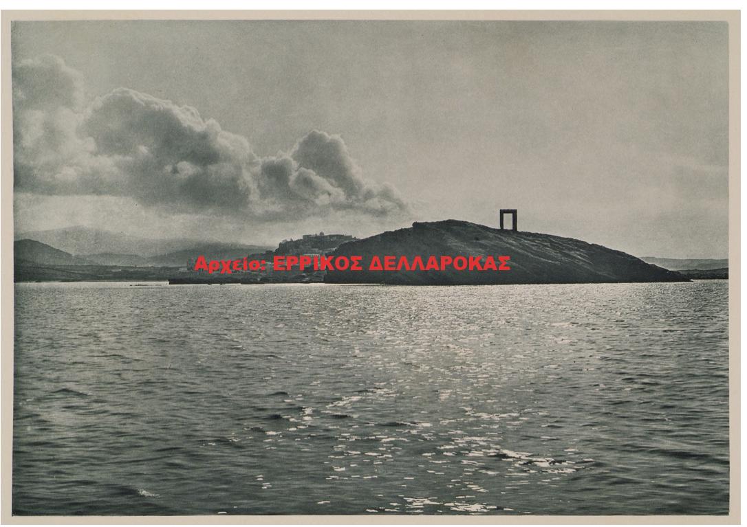 1919 Naxos vue de la mer, et la porte du temple de Dionysos