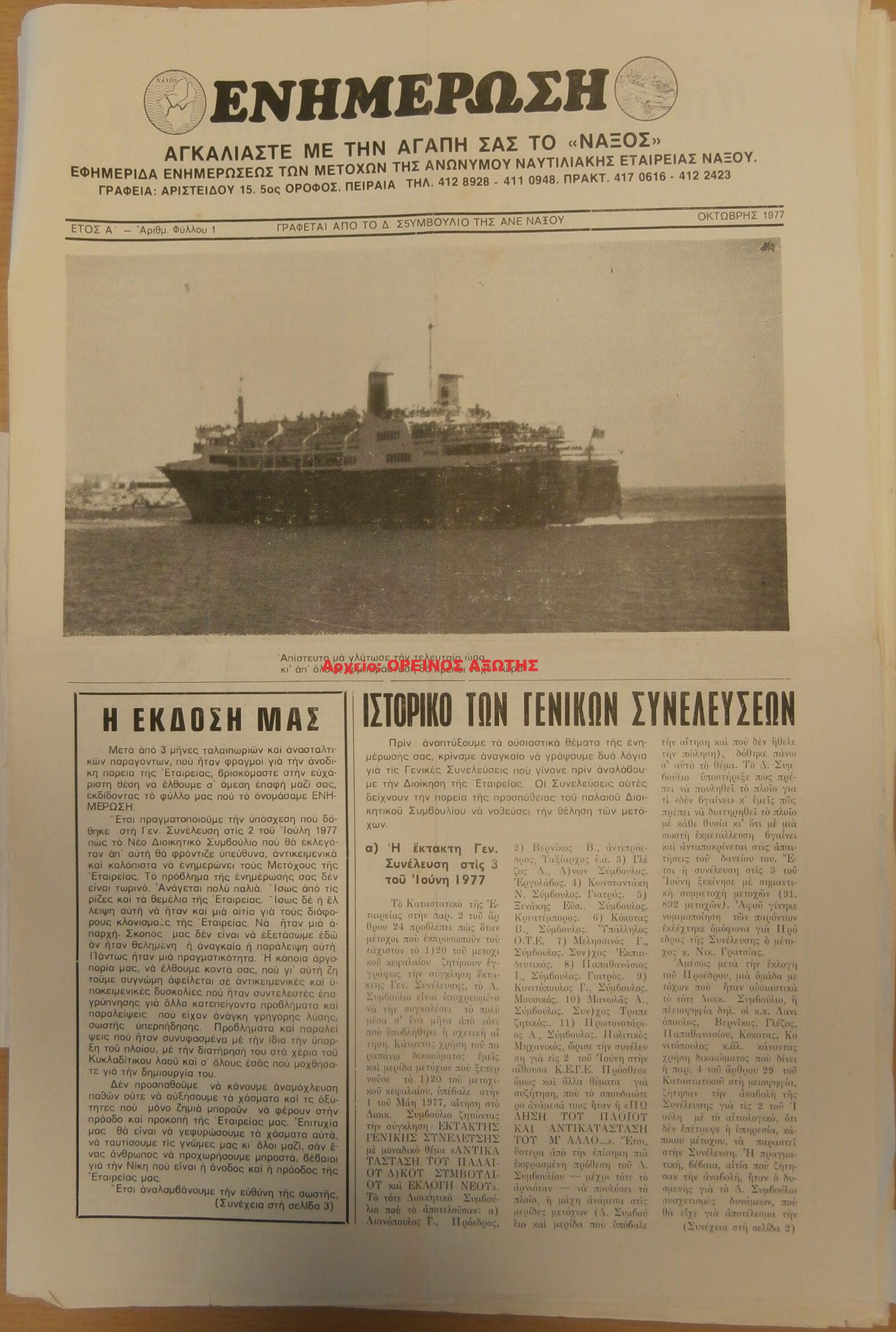1977 ΕΝΗΜΕΡΩΣΗ