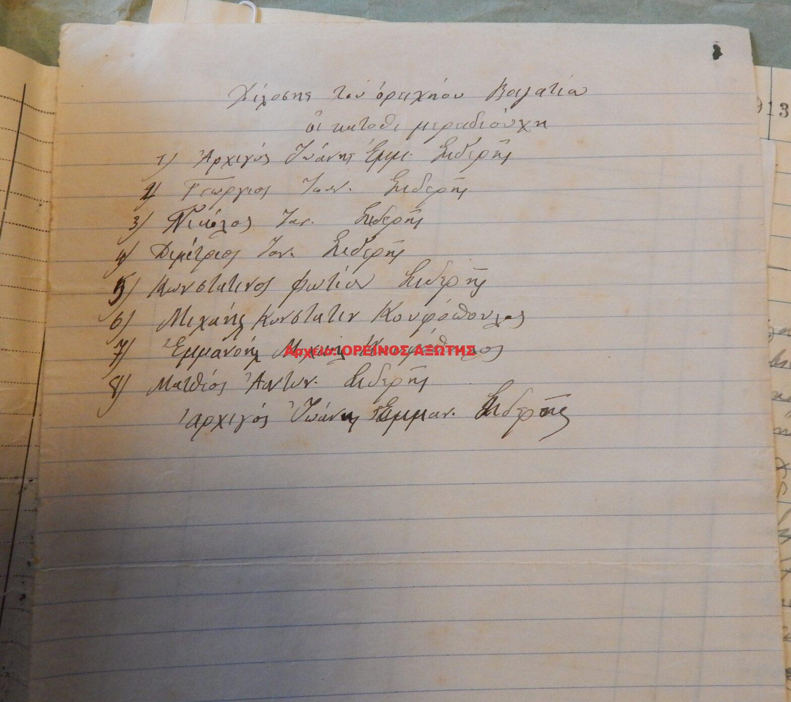 1939 μεριδιούχοι ορυχείου σμύριδας ΒΑΓΑΤΙ περιφέρειας Κορώνου