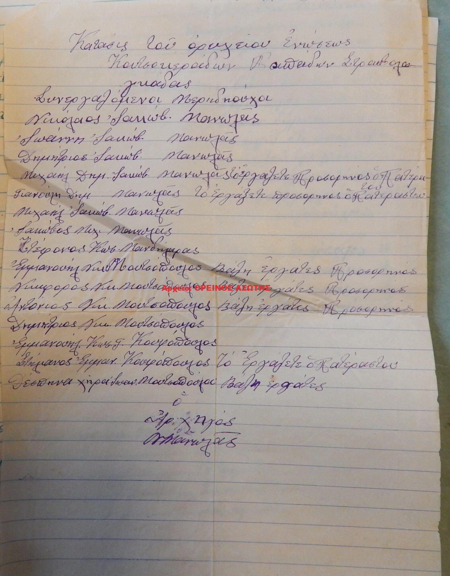 1939 μεριδιούχοι ορυχείου σμύριδας ΠΑΠΑΔΩΝ περιφέρειας Κορώνου