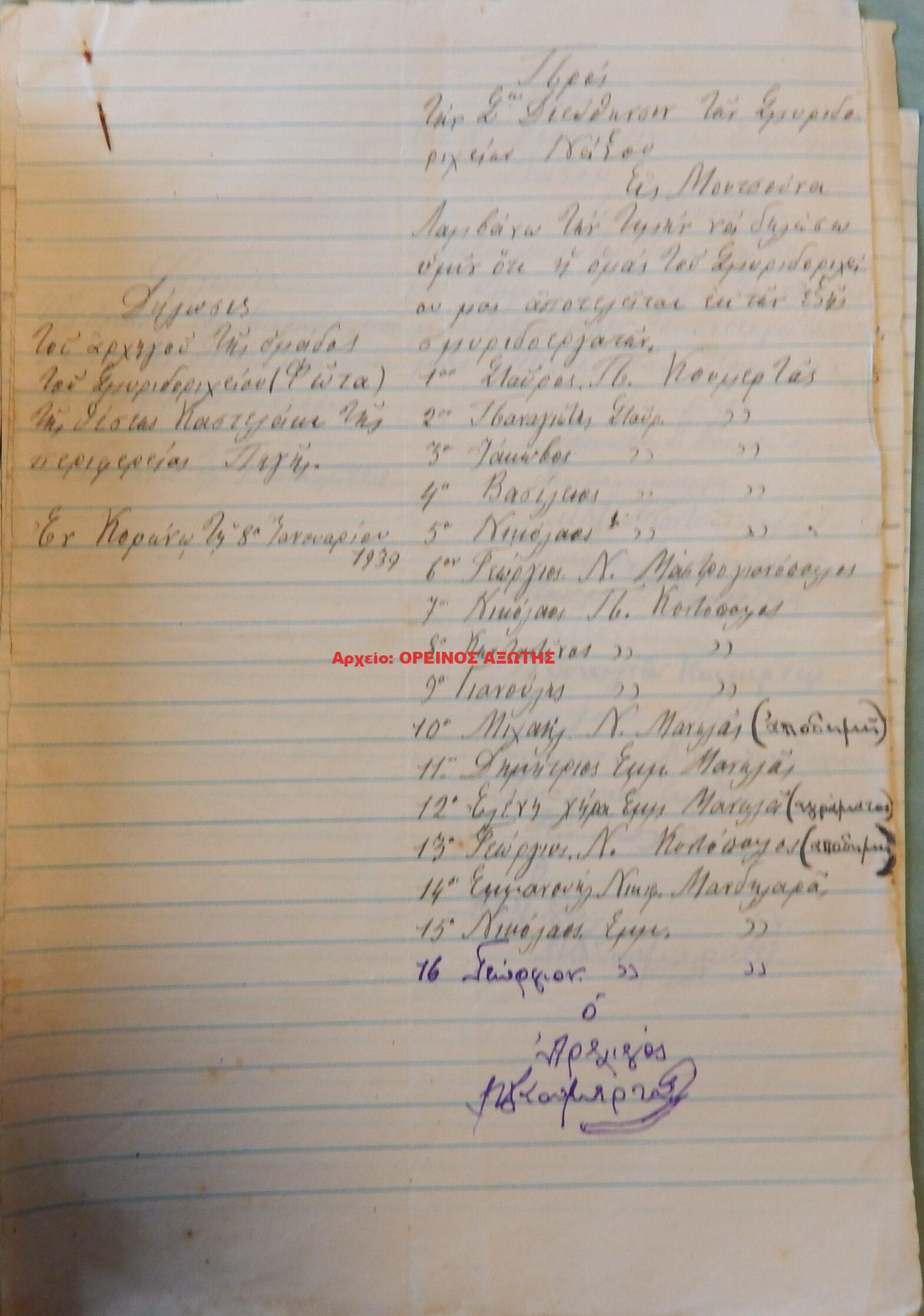 1939 μεριδιούχοι ορυχείου σμύριδας ΦΩΤΑ περιφέρειας Κορώνου
