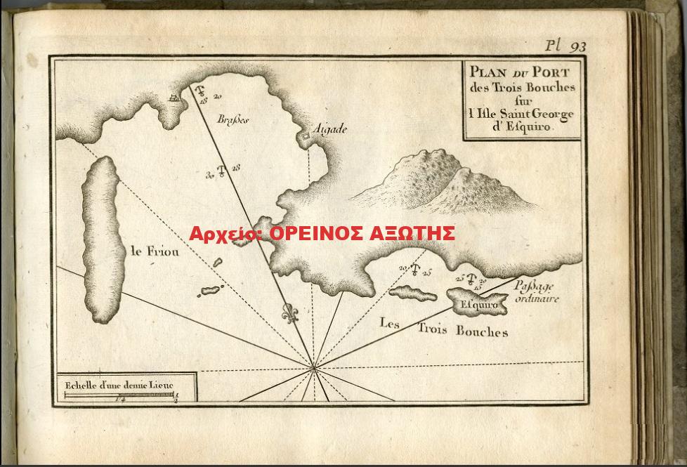 1764  Port of Three Mouths on Isle Saint George Esquiro, Naxos, Cyclades, Greece.