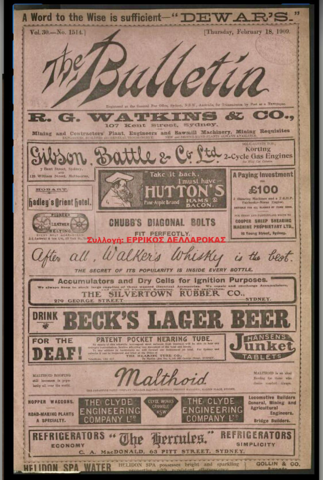 1909 THE BULLETIN Kerguelen